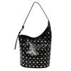 Women's Bag 2025 New Korean Version Fashion Rivet Shoulder Bag Large Capacity Casual Versatile Hand Carrying Bucket Bag Tide