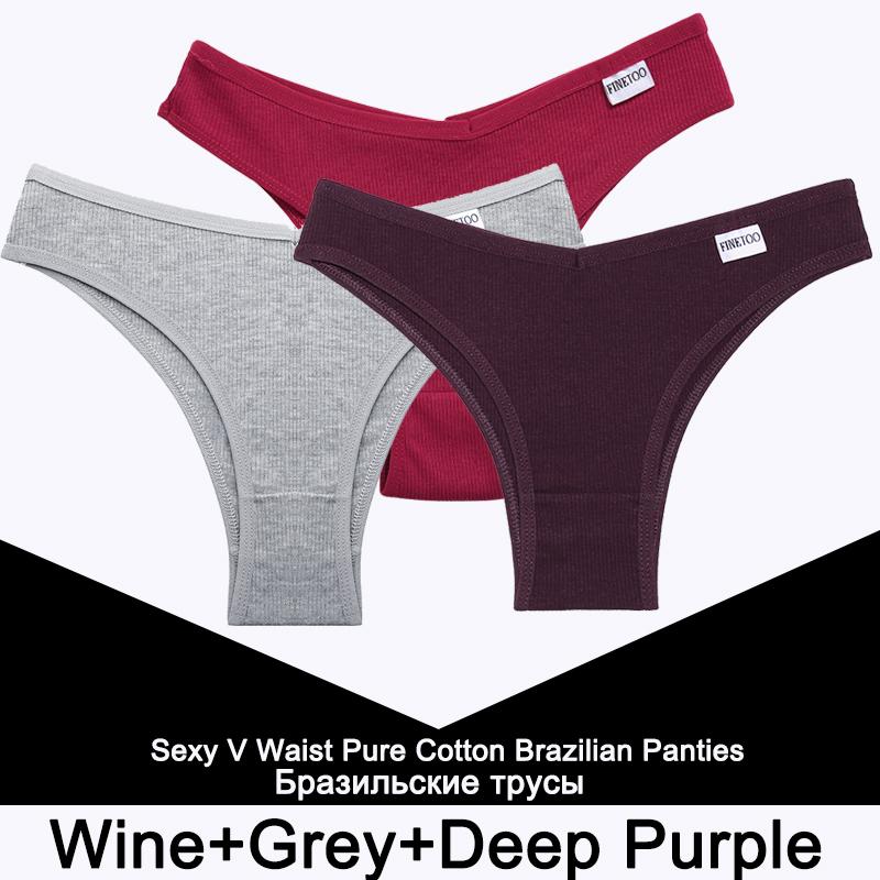 

3PCS/Set Panties Women Cotton Lingerie Female Thongs Sexy Underwear Low-Rise Underpant Bikini Brazilian Briefs XL&3pcs
