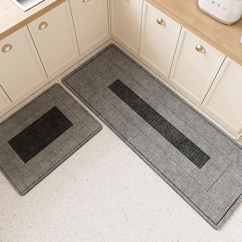 Kitchen Rug Waterproof Floor Mat Pvc Leather Anti-slip Mats Gray Durable Carpet Home Decoration Rugs Alfombra De Cocina
