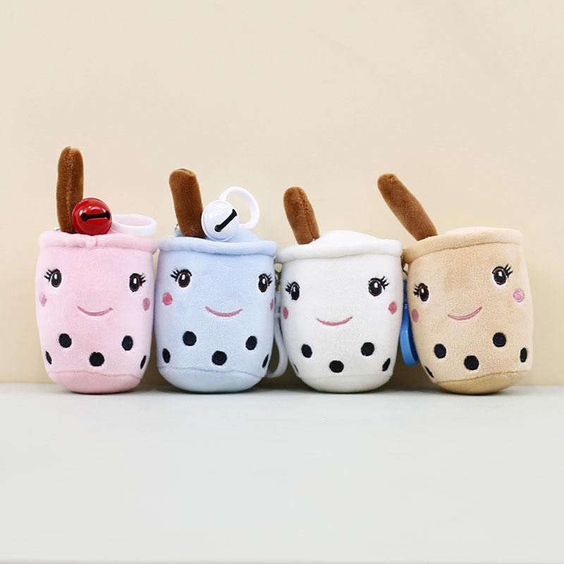 Plush Endearing Milk Tea Cup Keychain Doll Ideal For Bags And Holders Key
