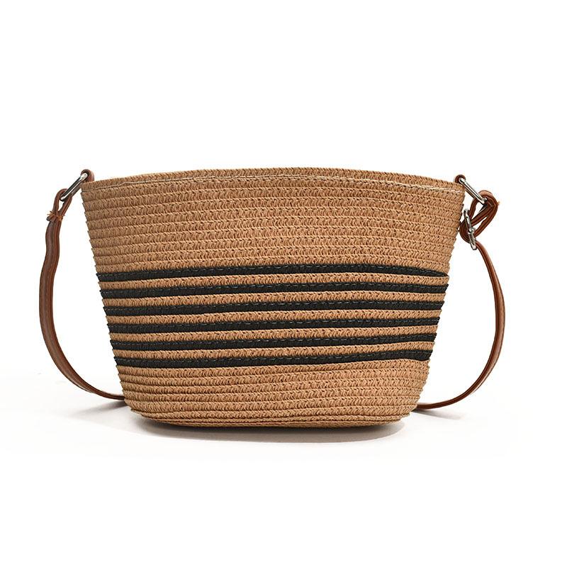 Straw Women's Bags Summer Seaside Outdoor Vacation Personality Beautiful 2025 New Beach Bag Bucket Messenger Bag