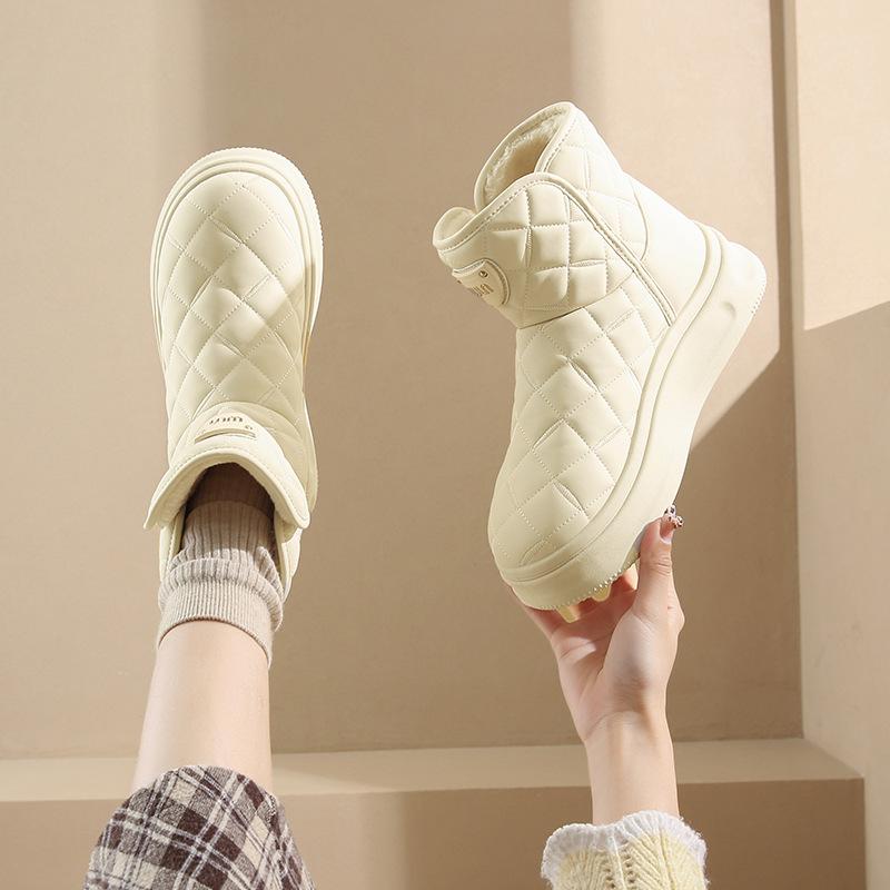 Snow boots for women  2026 winter new style with added fleece and thick high top cotton shoes for women