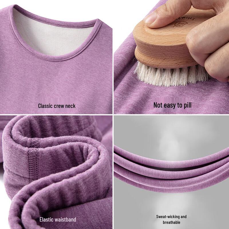 Yiershuang Women's Thickened Cashmere Silk Thermal Set - Anti-mite & Antibacterial