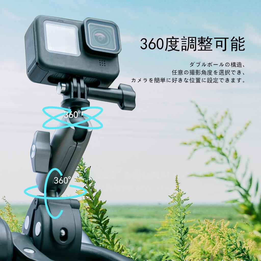 AFAITH Handlebar Mount with and Adjustable Mounting Compatible with GoPro Hero GoPro and DJI Osmo Most Action Cameras Motorcycle/Bicycle 360-Degree