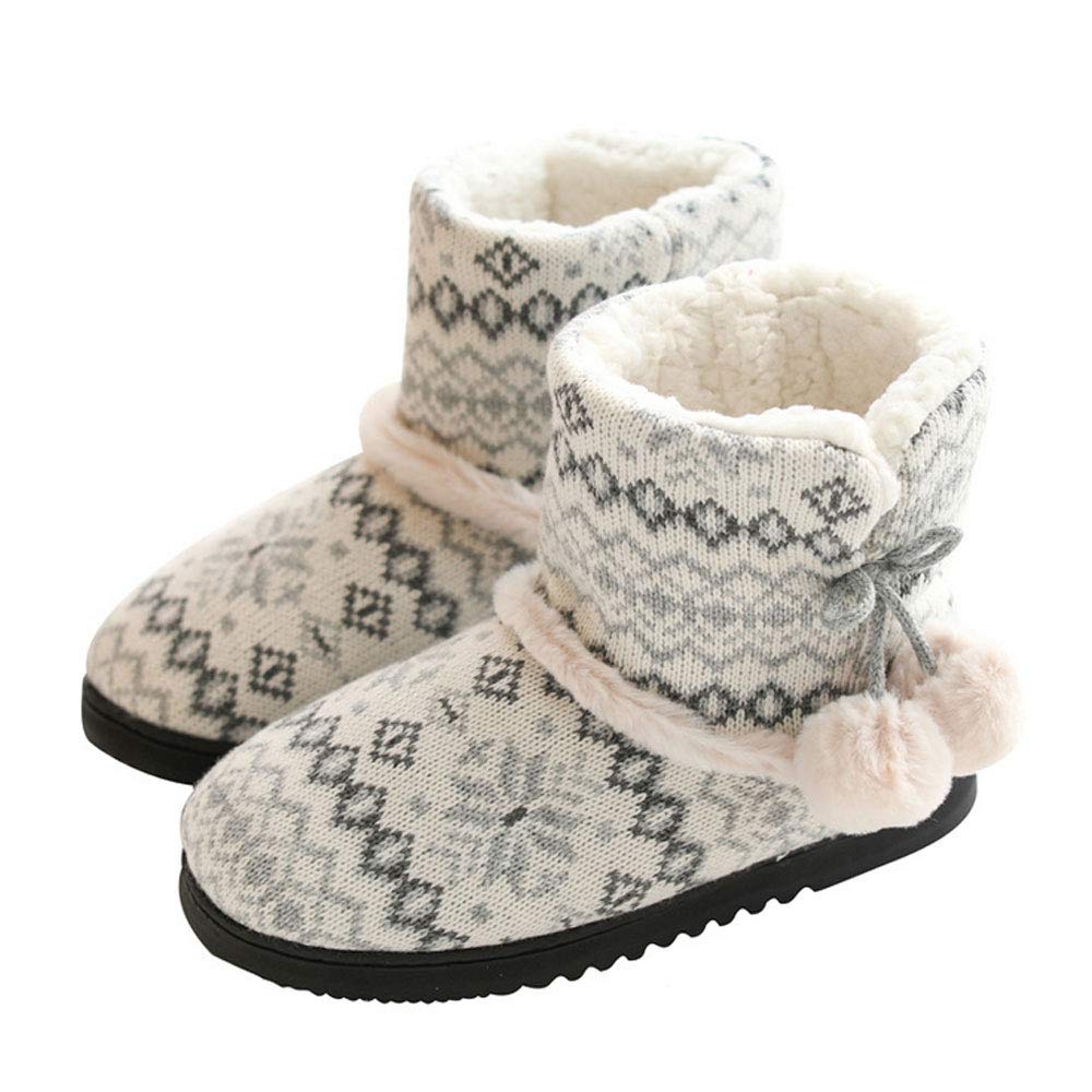 Munyamunya Nordic Room Fluffy Slippers for Cold Ankle Boots with Fleece Pattern Size M Shoes, Cute, Warm, Winter, Weather, (Snow White, (Approx.