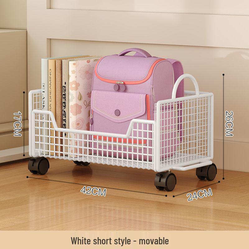 Mobile Under-Desk Bookshelf with Wheels for Students
