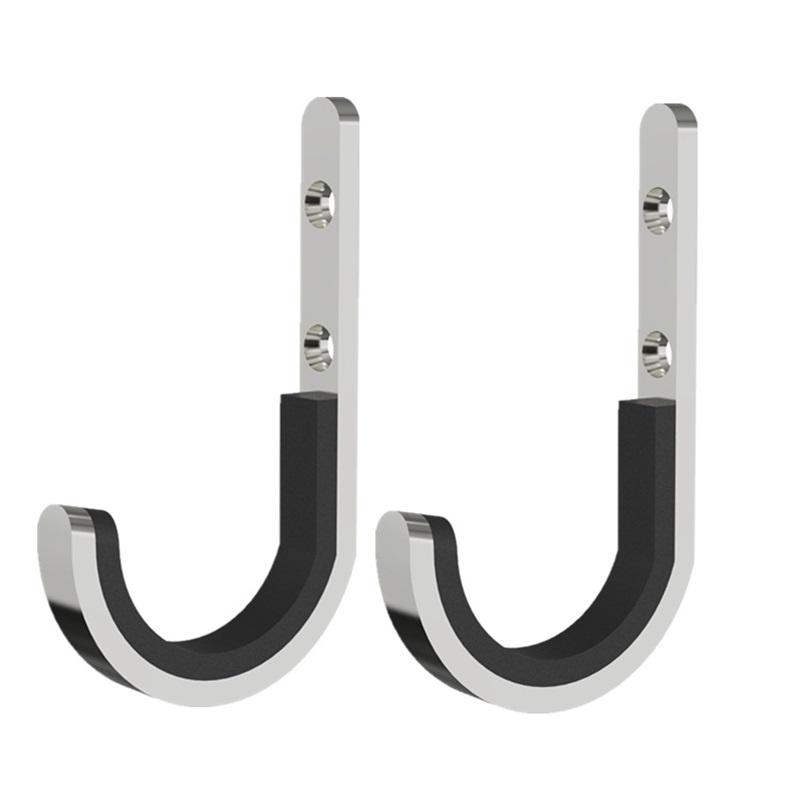 2Pcs Wall Mounted Gun Rack Metal Storage Hooks J Shape Hooks For Guns Firearms Organizer Hanging Hooks