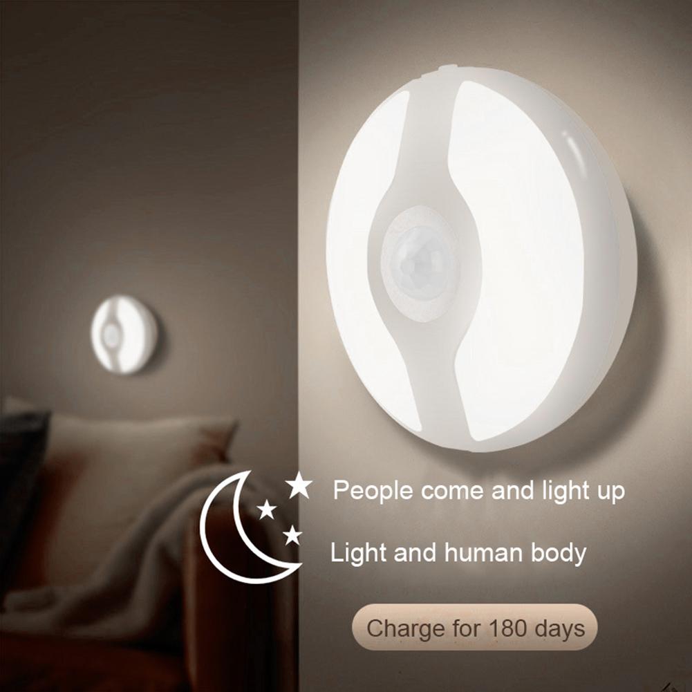 2pcs LED Induction Night Light Rechargeable Motion Sensor Lamp Closet ...