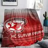 SK Slavia Praag Bedrukte Flanellen Deken, zachte plaid voor slaapkamerbank, wasbaar, fan merchandise, geweldig cadeau.