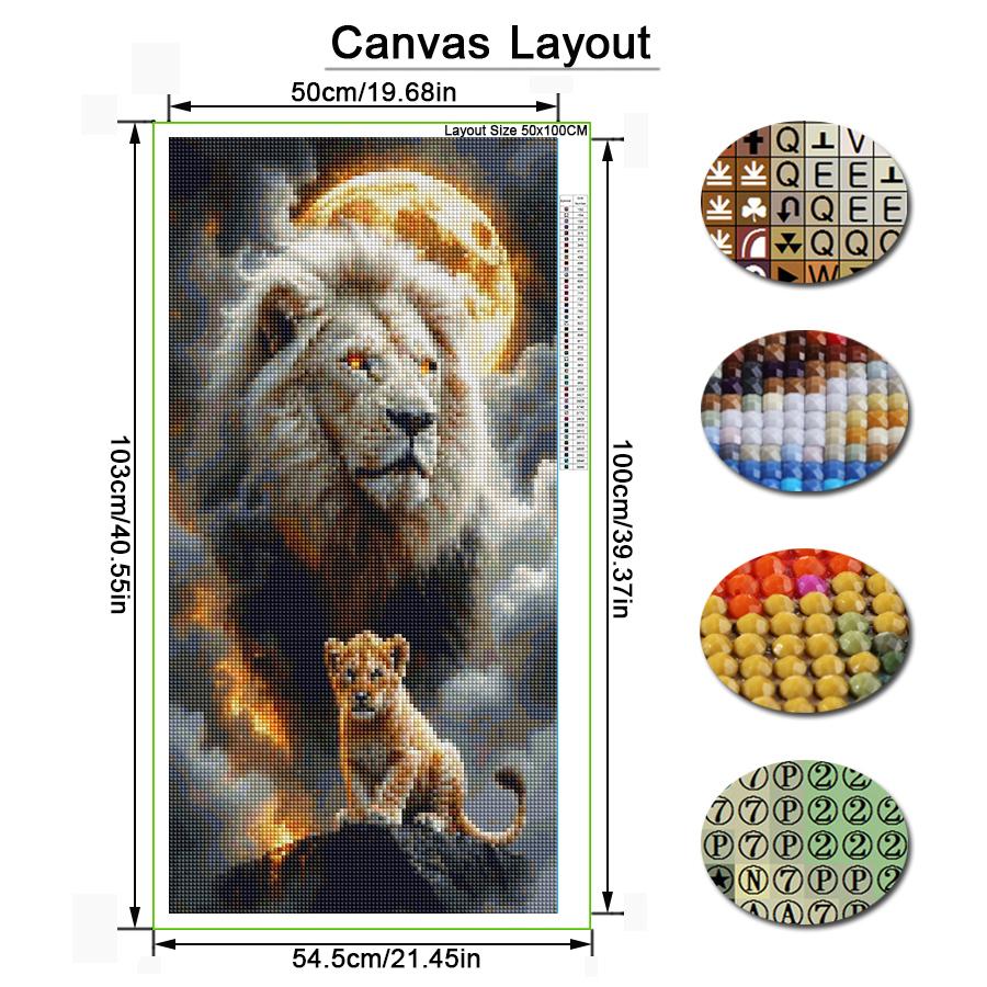 Lion Owl Wolf Large Size Diamond Painting New Collection Wild Animals Diy Full Drill Rhinestone Embroidery Mosaic Cross Stitch Kits