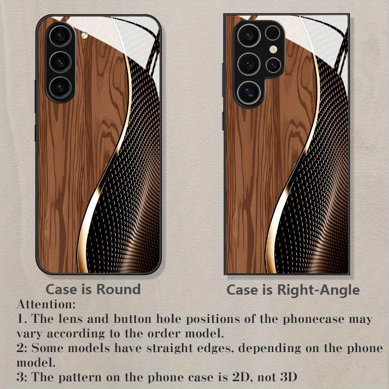 Simple Brown Textured Glass Phone Case Suitable for Samsung Galaxy S26 S25 S24 S23 S22 S20 FE/Ultra/Plus Anti Drop Back Cover