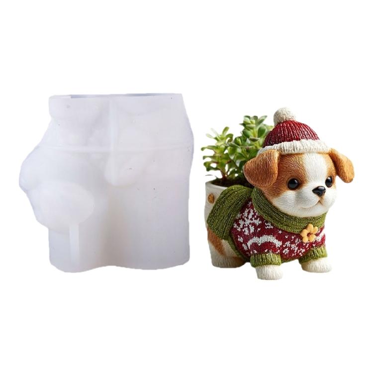 Easy Demold Silicone Mould for Handmade Succulent Planter Creative Dog Flower Pots Making Mold Jewelry Making Tool 1