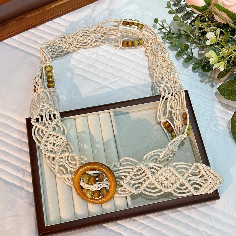 Meier Waist rope braided hemp rope waist chain thin belt women's hemp rope belt