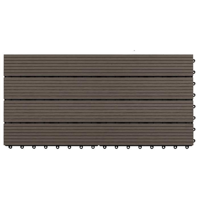 Carreaux de terrasse vidaXL - Marron foncé - WPC - 60x30 cm - 1,08 m²