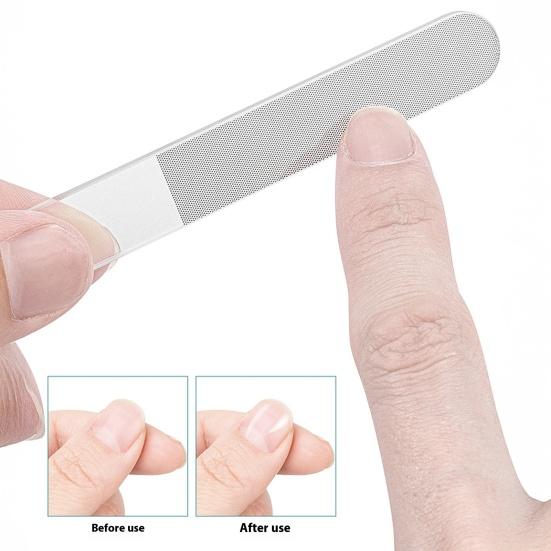 Stainless Steel Nail Clipper Curved Blade Toenail Clippers for Thick Nails 3-Piece Kit with Glass File & Case Ergonomic Non-Slip Grip Nail Clippers