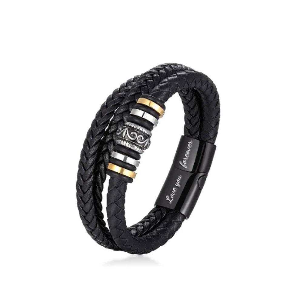 Edelstahlarmband für meinen Sohn, Geschenke für den Sohn von Mama und Papa, Geburtstagsgeschenk für den Sohn, Herrenarmbänder, Geschenkbox mit Nachrichtenkarten