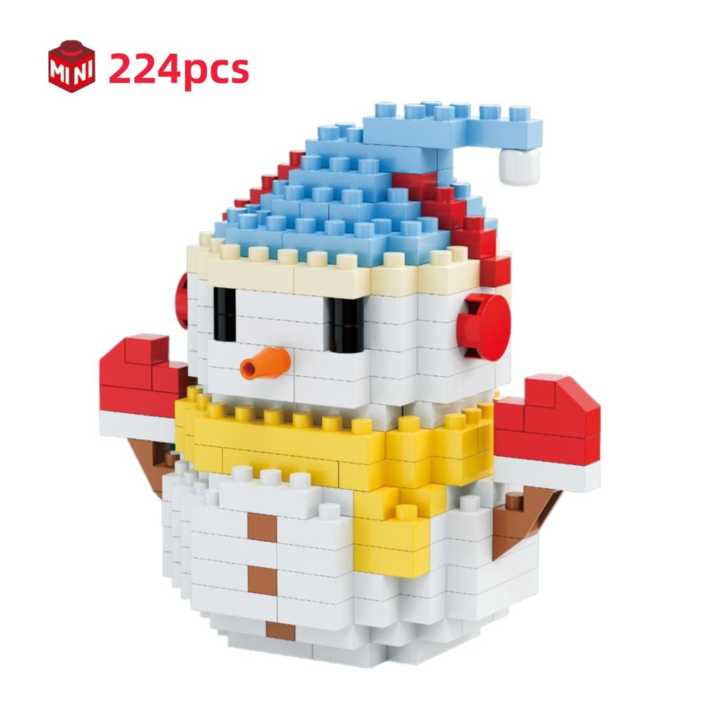 Children Festive Christmas Mini Gift Micro Building Blocks 3D Snowman Santa Claus Tree Decor Model Toy For Kids