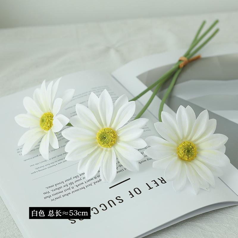 3 Head Bundles Of Hand Feel Summer Chrysanthemum Fake Flower Chrysanthemum Home Decoration Wedding Decoration Simulated Flower