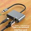 Portable Aluminum Alloy USB C Male to RJ45 Ethernet processor Supporting 2500Mbps and 100W Fast Charging Plug and Play for Home Office