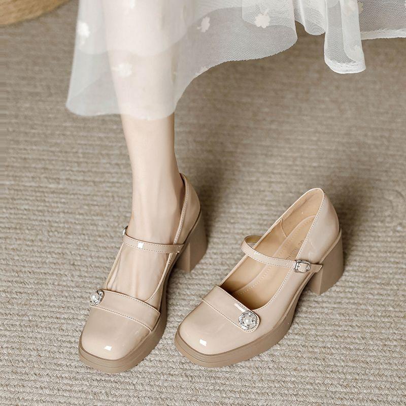 Fashion Square Toe Mary Jane Shoes for Women High Heels Platform Woman Pumps Wholesale Y2k Korean Style with Discount On Offer Promotion