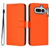 Wallet Case for Phone - Leather/PU, Orange, With Lanyard