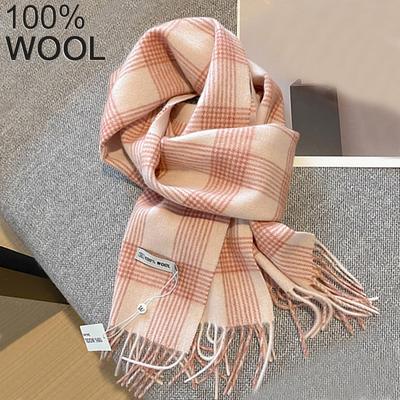 Wool Winter Scarf Women Plaid Scarves Adult Scarves For Ladies Wool Scarf Women Fashion Cold Proof Cashmere Poncho Wrap