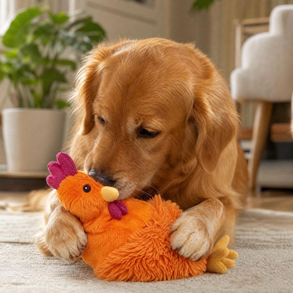 Theft Cottonstuffed Realistic Chickenshaped Interactive Squeaky Toy for Pet , Resistant and Scentoriented , Providing Companionship and Comfort