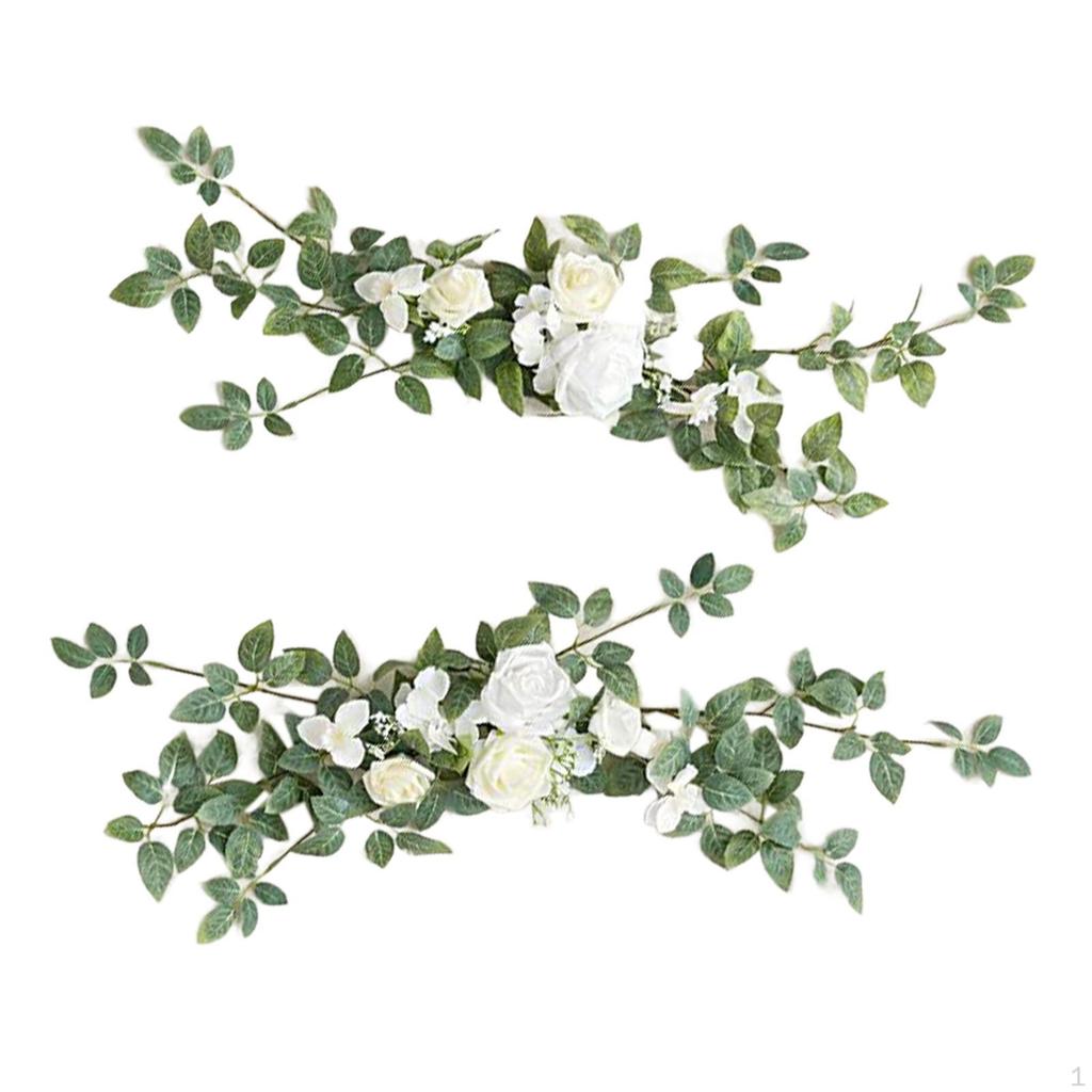 2pcs Wedding Aisle Chair Decorations, Artificial Rose Floral Back Flower Pew Flowers