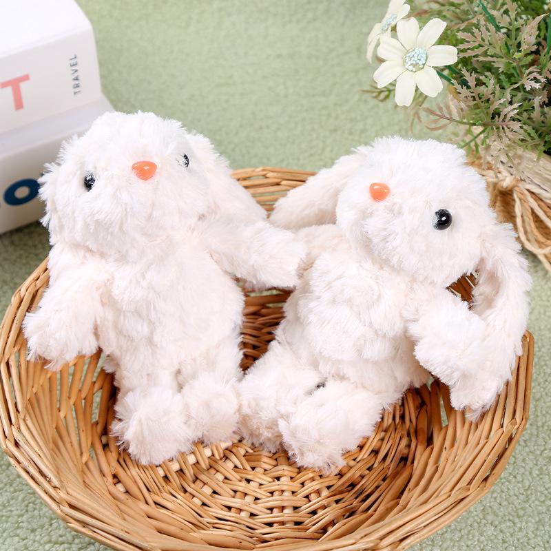 Cute Hanging Ear  Bunny Plush Keychain Long-eared Rabbit Plushie Doll Stuffed Animal Backpack Pendants Women Gift Car Key Chain