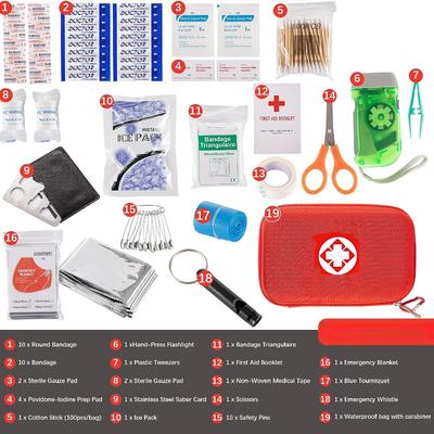 Kit di Primo Soccorso Attrezzatura Medica di Emergenza Kit di Sopravvivenza per Auto Cucina Campeggio Escursionismo Ufficio Sport Casa