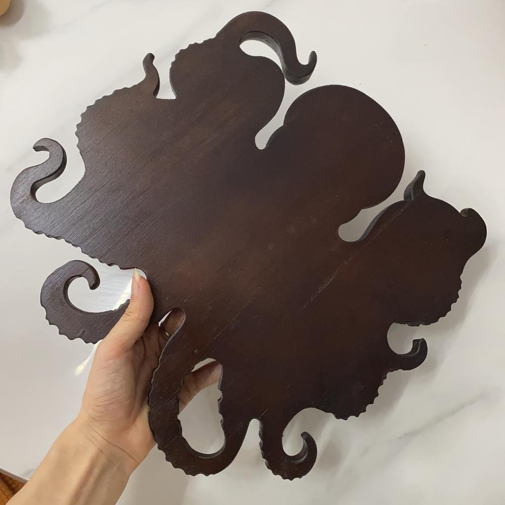 Oktopus Lebensmitteltablett Holz Obst Servierplatte Käseplatte Dessert Aufbewahrungsschale Unterteilung Lebensmitteleinteilung Dekorationstablett