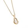 Yingtai Stainless Steel Women's Necklace with Imitation Pearl and 18k Gold Vacuum Plating