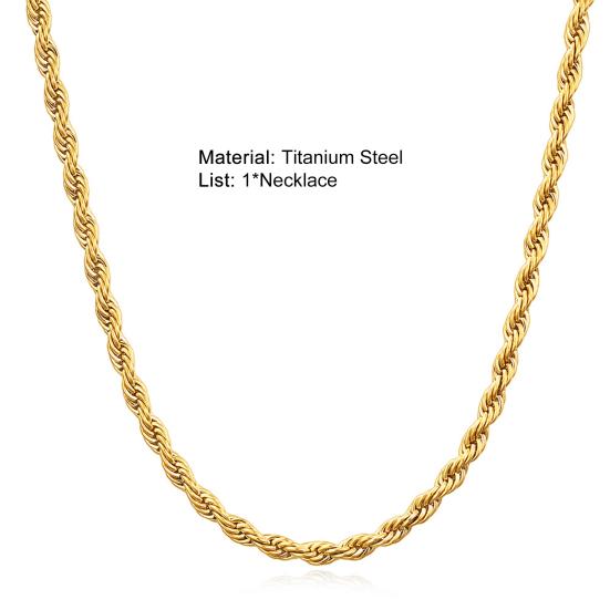 Unisex Casual Necklace Electroplating Fine Workmanship Neck Decoration Handsome Twist Necklace for Going Out