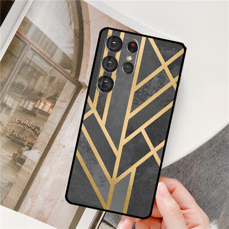 Marble Geometric Art Phone Case For Samsung Galaxy S24 Ultra S9 S10 S20 S22 S21 Plus S23 FE S25 Ultra Full Cover