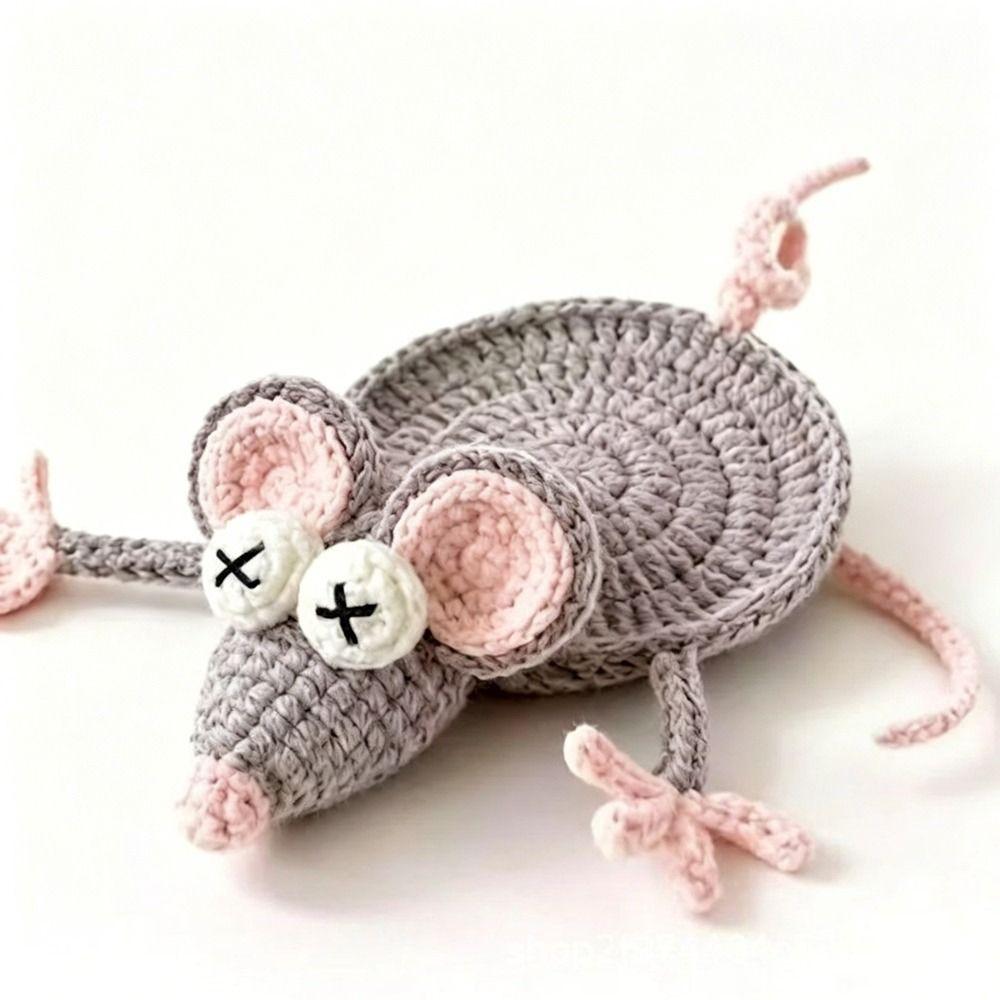 Handmade Crochet Craft Crochet Animal Coaster Heat Insulation Coffee Pad  Home Kitchen Table Decor