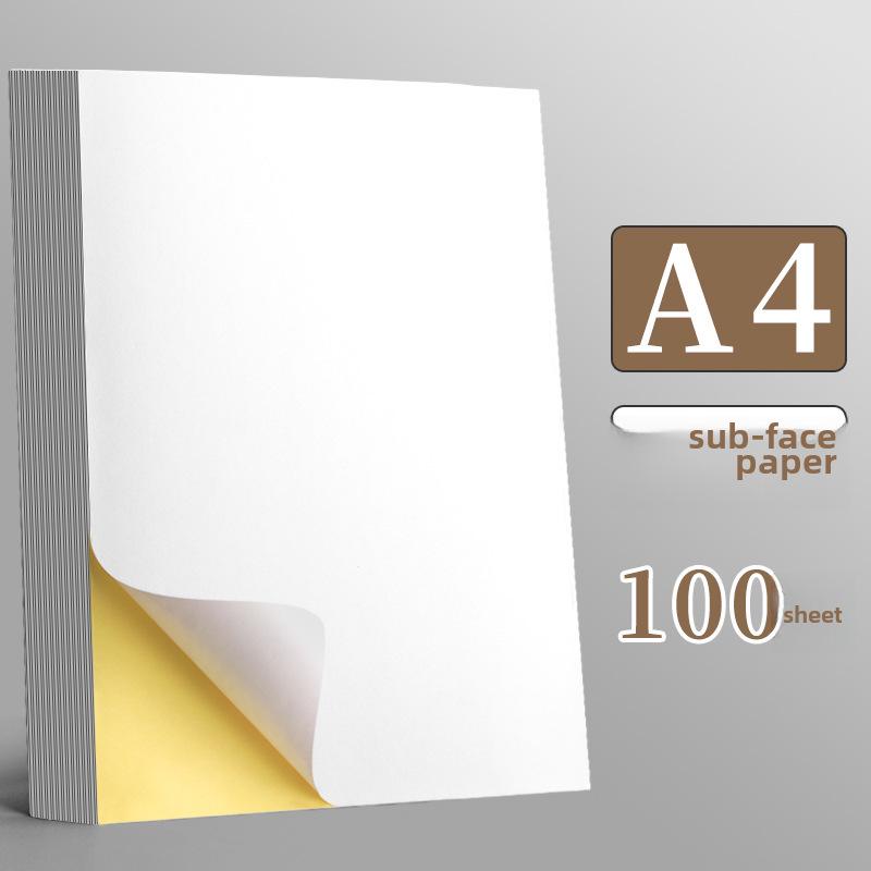 A4 Glossy Self-Adhesive Label Sheets (100-Pack) for Laser Printers, Non-Sticky Sub-Surface, Blank Stickers