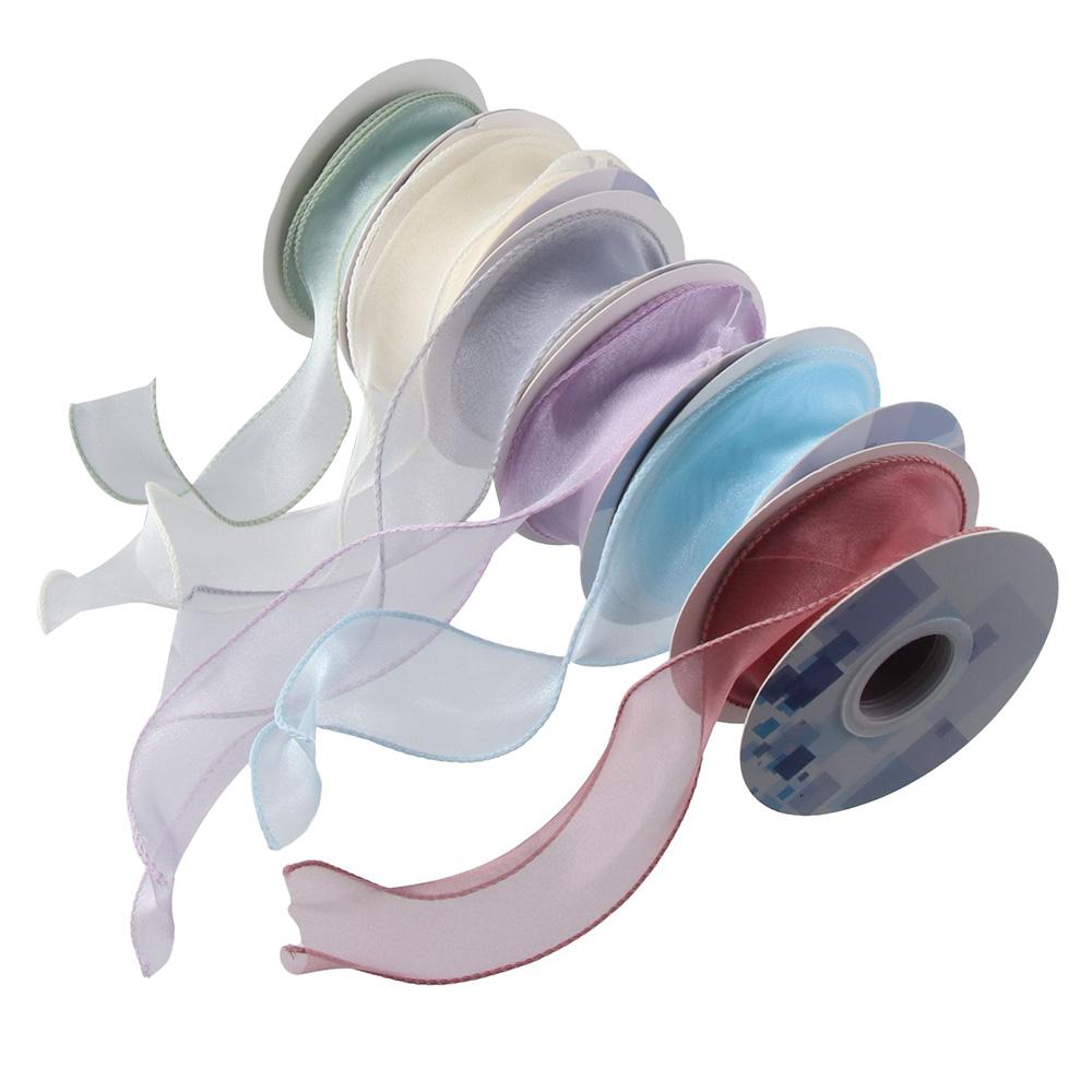 

6PCS Polyester Wide Ribbons 1.57 inch x 10 Yards Fabric Ribbons Wedding Home Decor