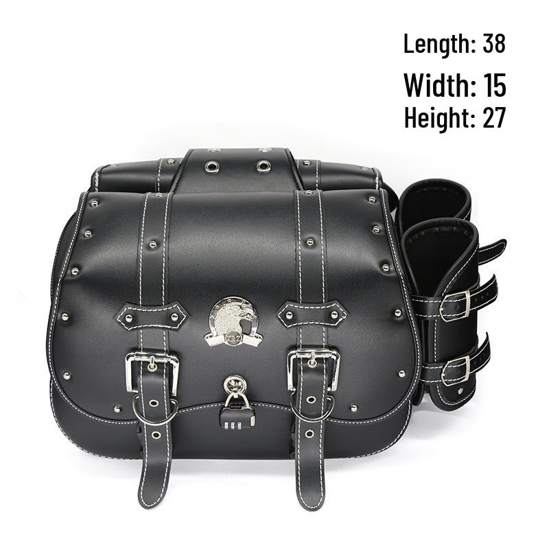 Universal Retro Motorcycle Saddlebag with Lock