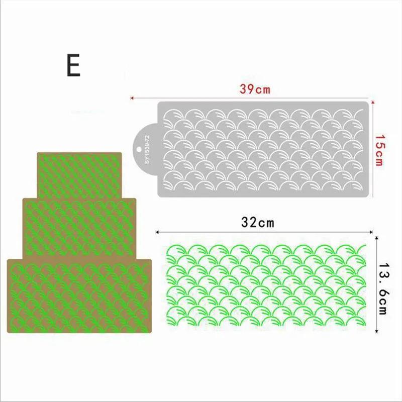 DIY Style Plastic Sugar Sieve Mold Fondant Printing Stencil Hollow Wedding Cake Stencil Edge Decoration Template Baking Tools