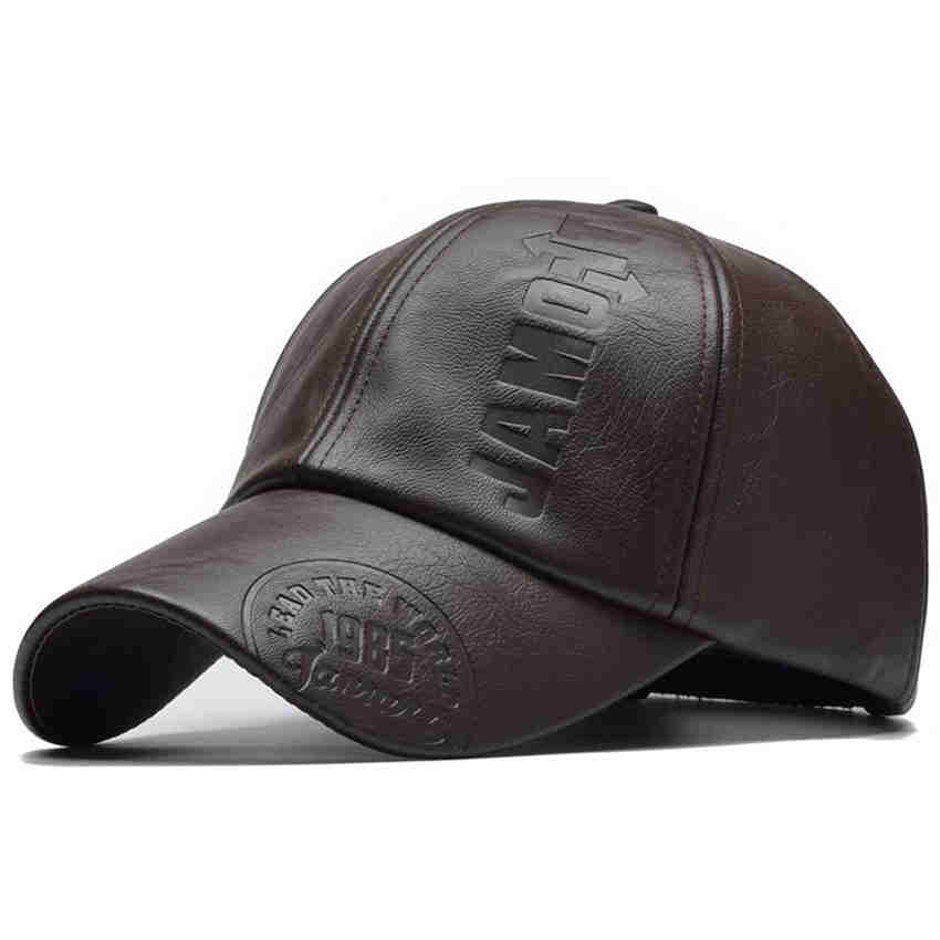 Winter Males Cap PU Leather Baseball Cap Men Snapback Hat Trucker Cap Dad Hat