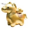 Collectible Animal Plush Small Zodiac Horse Mascot Doll Golden Stuffed Statue Blessing Souvenir Gift Even Filling for Chinese New Year Spring Festival