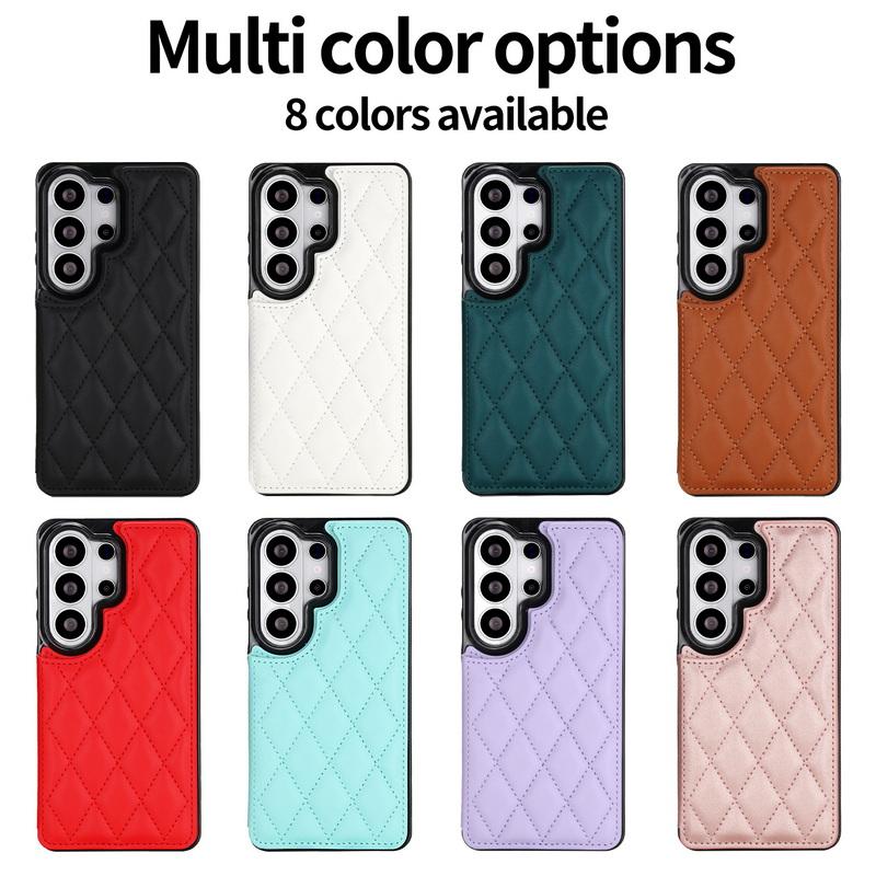 S26 Ultra Case Luxury Mesh Leather Card Slots Phone Holder Cover Case For Samsung Galaxy S25 FE S24 S23 S22 Plus S21 FE A53 A54 A55 A56 A57 5G