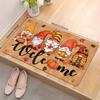 VIKAMA Fall Gnome Doormat Maple Leaf Pumpkin Pinecone Print Non‑Slip Mat For Porch Outdoor Entry Seasonal Decor