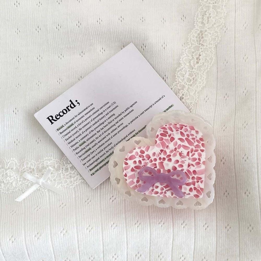 Korean Style Heart Shark Clip Elegant Bow Hair Claw Hair Accessories Acetic Acid Hair Claw Party