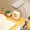 3-Farben Licht Lernschreibtischlampe mit Aufbewahrungsbox Touch-Steuerung LED-Tischlampe Dimmbar Energiesparend USB-wiederaufladbare Lampe