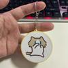 Cartoon Salary Cat Keychains With Sound Cat Keyring Creative Voice Button Keychains  Bag Pendant
