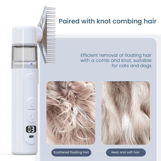 Electric Louse Comb Wireless Rechargeable 2-in-1 Vacuum Comb Portable Nit Comb Flea Remover Fine-Toothed