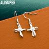925 Sterling Silver Cross Bow Earrings Set With AAA Zircon - Stylish Evening Jewelry