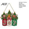 Festive Wall Decoration for Home Christmas Door Sign, Gingerbread Candy Wooden Joy Hanging Wreath, Mason Decor Jar Welcome Sign Front Door,
