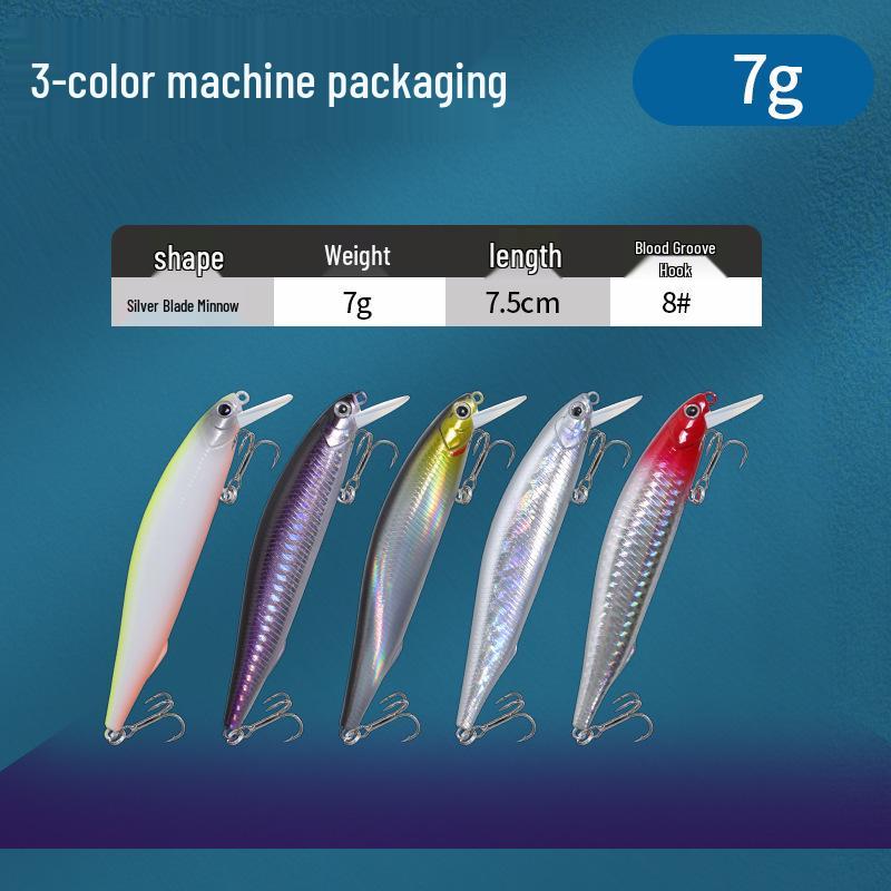Silbernes Blatt Streamline Minnow Köder: Ultimativer Sinking Twitchbait für Weitwurf-Angeln